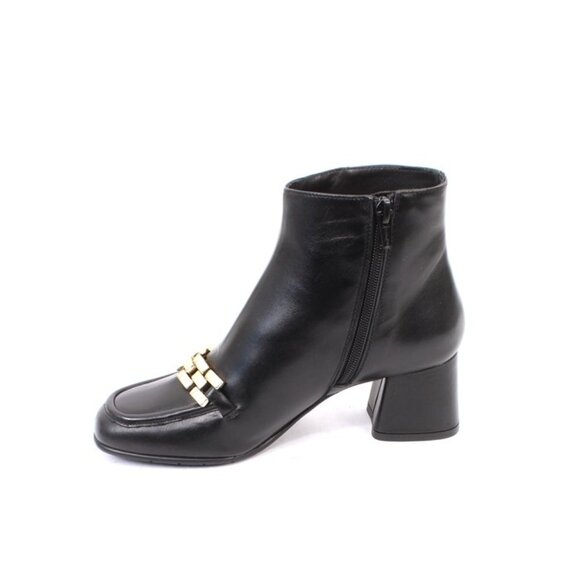 Luca Grossi 736 Black Leather Ankle Heel Boots - Picture 5 of 7